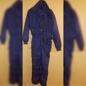 Full One Piece Blue Ski Suit Size 14